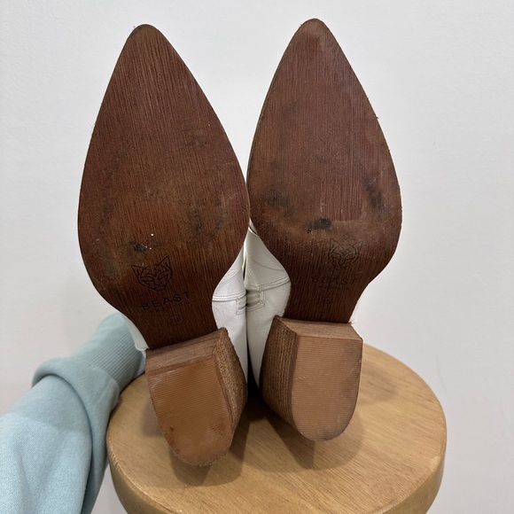 White Western Ankle Boots with Buckle - Picture 6 of 6